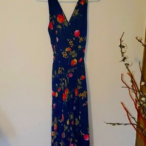 Silky floral pantsuit romper